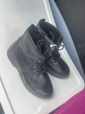 Classic Black Lace-Up Combat Boots